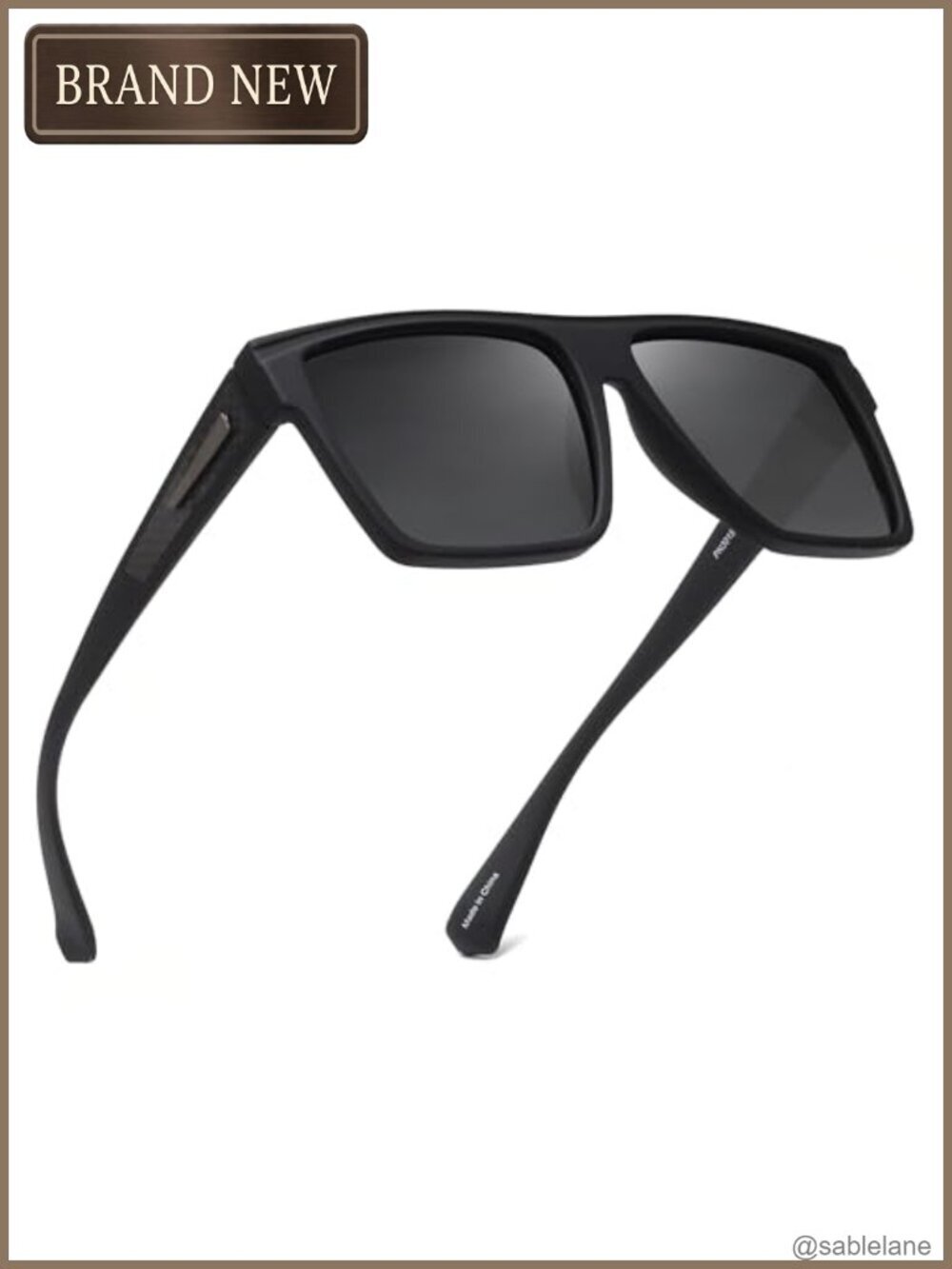 Retro Polarized Square Sunglasses UV400 for Driving Fishing Hiking